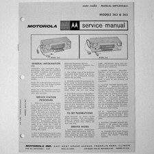Motorola Models 363 365 Auto Radio Service Manual 1964