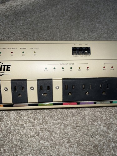 TrippLite HTPowerBar10 Surge Protector 10 Outlets Phone Fax Modem Cable In/Out - Picture 4 of 9