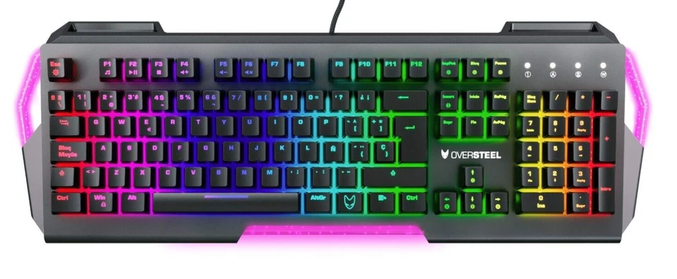 Mechanical Gaming Keyboard Oversteel IRON RGB Red Switch Spanish Layout New - Image 3 of 4