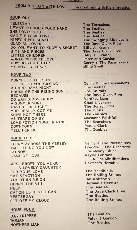 DIR Britain 🇬🇧 With Love -  Continuing British Invasion — RARE 24LP SHOW!! - Image 4 of 4