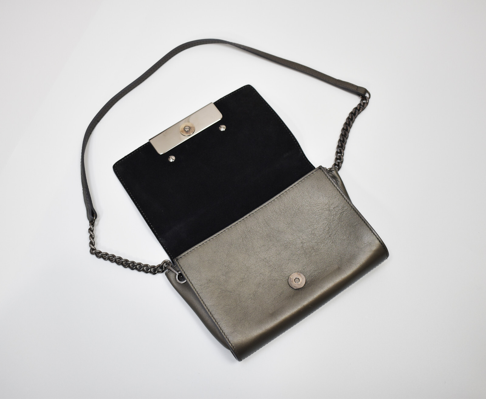 Small reptile leather purse, gray python mini bag… - image 10