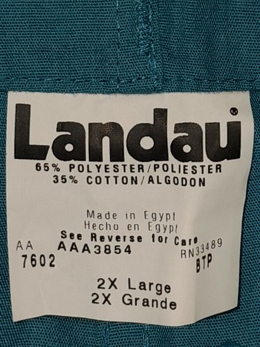 Landau Essentials Unisex Drawstring Scrub Pants Green Sz 2XL XXL Pockets - Picture 7 of 9