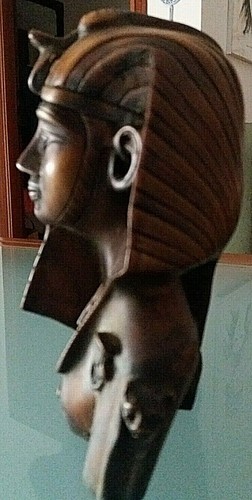 große STATUE BÜSTE ÄGYPTEN PHARAO HOLZSCHNITZEREI TUTANCHAMUN Büste STATUEN - Bild 7 von 10