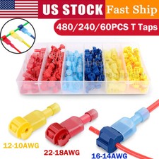 240/60PCS T-Tap Quick Splice Wire Spade Terminal Quick Disconnects Connector Kit