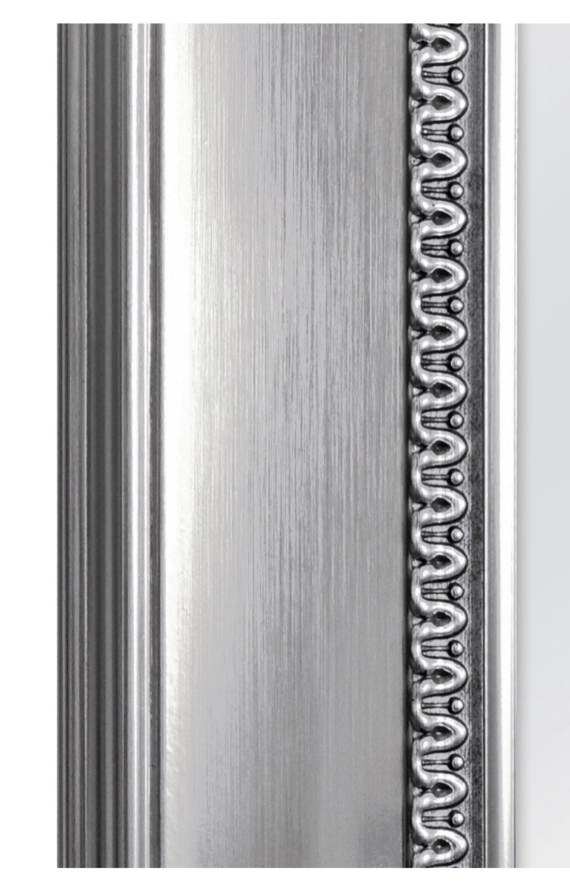 Mainstays Over-The-Door Wall Mirror, Silver Ornate Finish, 17" X 53"