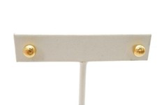 14k Yellow Gold Ball Stud Earrings Etched 6mm