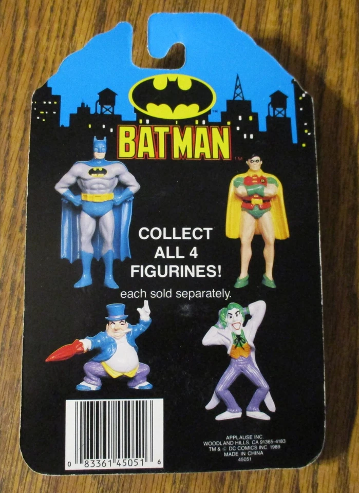 Figura de acción vintage Batman 3 1/2" figura aplausos 1989 cómic superhéroe juguete Foto 4 de 4