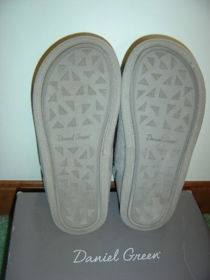 Daniel Verde Gris Vellón Sherpa Forrado Antideslizante Suela de Goma Zapatillas $15 Foto 3 de 4