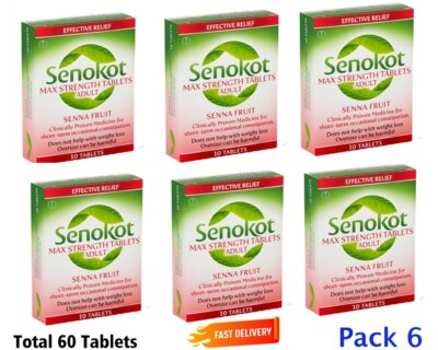 Senokot Max Strength Tabletten Erwachsene - 10 Tabletten 6 Pack Ablauf 04-2027