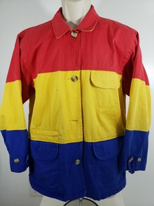 90s-VTG-COLORBLOCK-Red-Blue-WINDBREAKER-Jacket-S-Gallery-Sport-parka-Yellow-2165