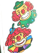 Gabis  Window Color Bilder Deko Fasching Karneval lustige Clowns viele Bilder