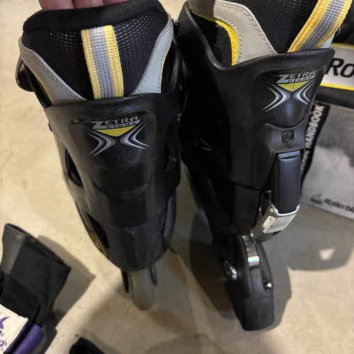 Rollerblades Zetra Blade Black & Yellow Mens Size US 11 EUC Manual Pads Bag - Picture 8 of 15