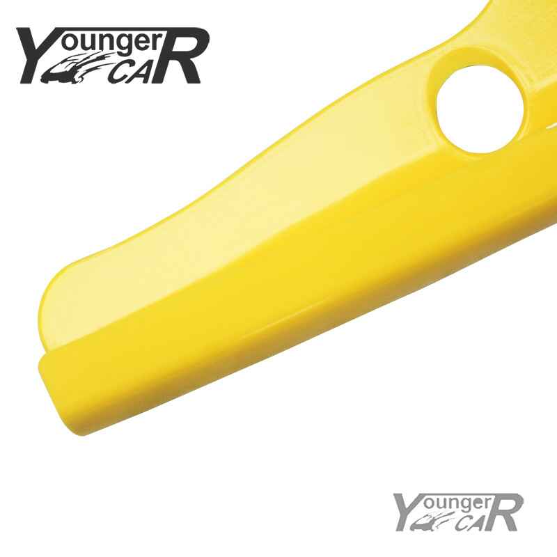 Yellow Front Bumper Lip Splitter Protector Cover For 2015+ Dodge Challenger - 2pc Set, Gloss ABS Trim - Easy Install