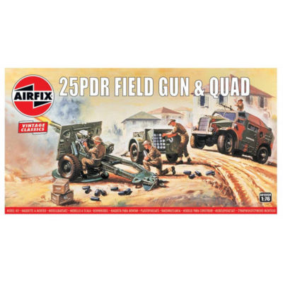Airfix Vintage Classics 25PDR Field Gun and Quad 1:76 Art. A01305V Geschütz