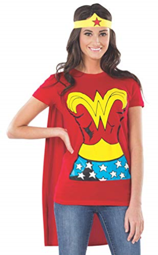 Womens Superhero T-shirt Cape Set DC 