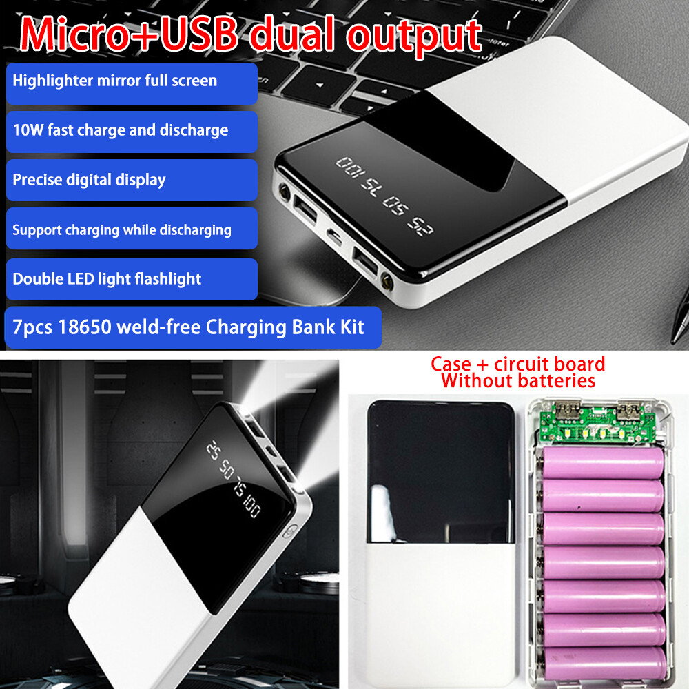 Portable Power Bank Storage Case with LED Light for Charging  -image