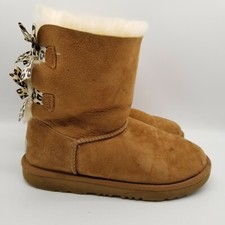 UGG BAILEY BOW II EXOTIC CHESTNUT BOOTS SIZE 6 WOMEN S KIDS SIZE 4
