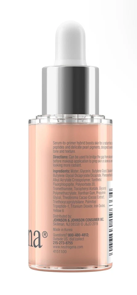 Neutrogena Healthy Skin Radiant Face Primer & Serum w/Peptides, 1.0 fl. oz -NEW - Image 2 of 2