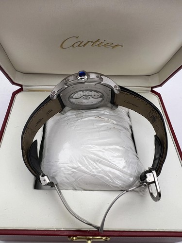 Cartier Calibre Black Dial Leather 42mm Men's Steel Watch Box W7100041 - Picture 6 of 9