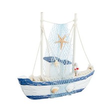 Deko Fischerboot mit Fangnetz Maritim Holz Boot S:12x12 / L:20x20 Schiff Kutter