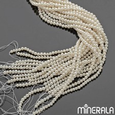 NATURAL FRESHWATER WHITE PEARL POTATO SHAPE 4x5mm BEADS 15" STRAND WP00157