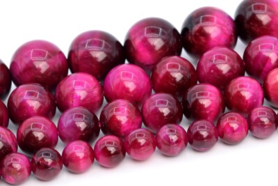 Rose Red Tiger Eye Beads Grade AA Round Gemstone Loose Beads 4/6/8/10/12MM