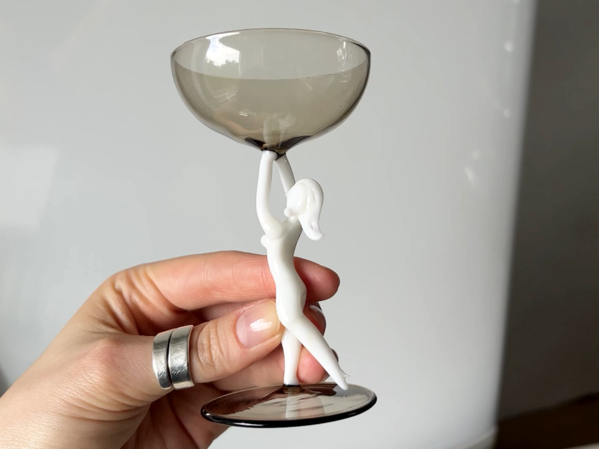 Lauscha Bimini art deco lampwork glass by Fritz Lampl Dancing girl