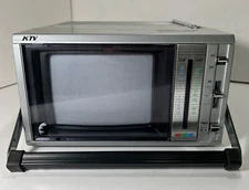 Vintage 1984 KTV KCT-5003 RetroColor CRT 5" Inch VHF UHF TV Silver - Working