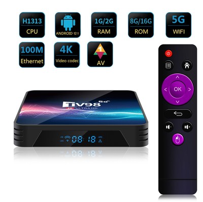 10pcs/Lot DHL Free TV98 Tv Box Android 12.1 Allwinner H313 Quad Core  2G/16G