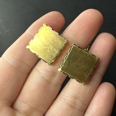 Boutons De Manchette En Or Jaune émaillé De Style Art Nouveau Fabriqués à La Main