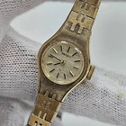 Vtg Seiko Ladies 17mm Watch Dial Gold Tone Mechanical Windup 1100-0639 - Runs