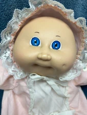 1984 cabbage patch preemie blue eyes bald HM3, 1 dimple  signed