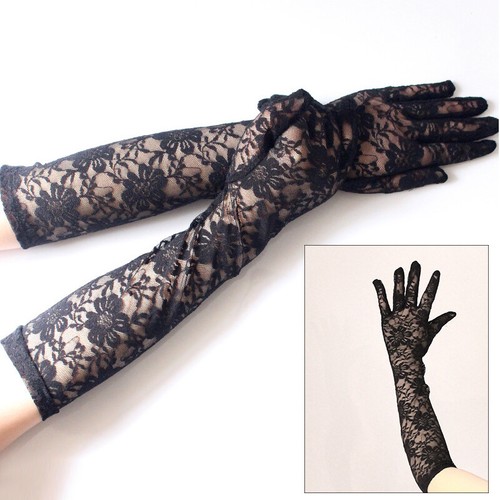 1Pair Sexy Spitzen Handschuhe Dünne Lange Braut Hochzeitsfeier Ellbogen Lang -K - Bild 8 von 17