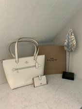 496 MSRP NWT COACH BAG GALLERY TOTE WITH MATCHING WALLET CHALK