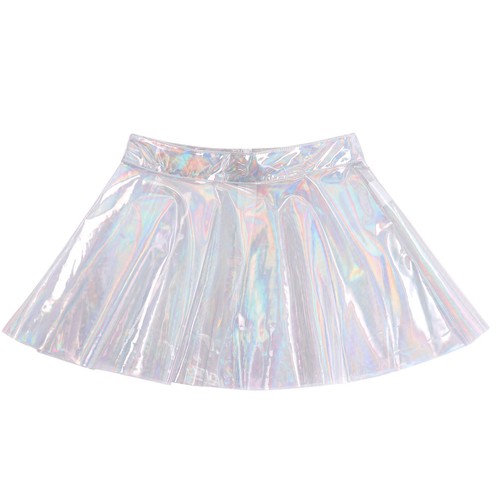 Women Shiny Transparent Skirt PVC Pleated Mini Skirts Sexy See Through Dress - Picture 5 of 26