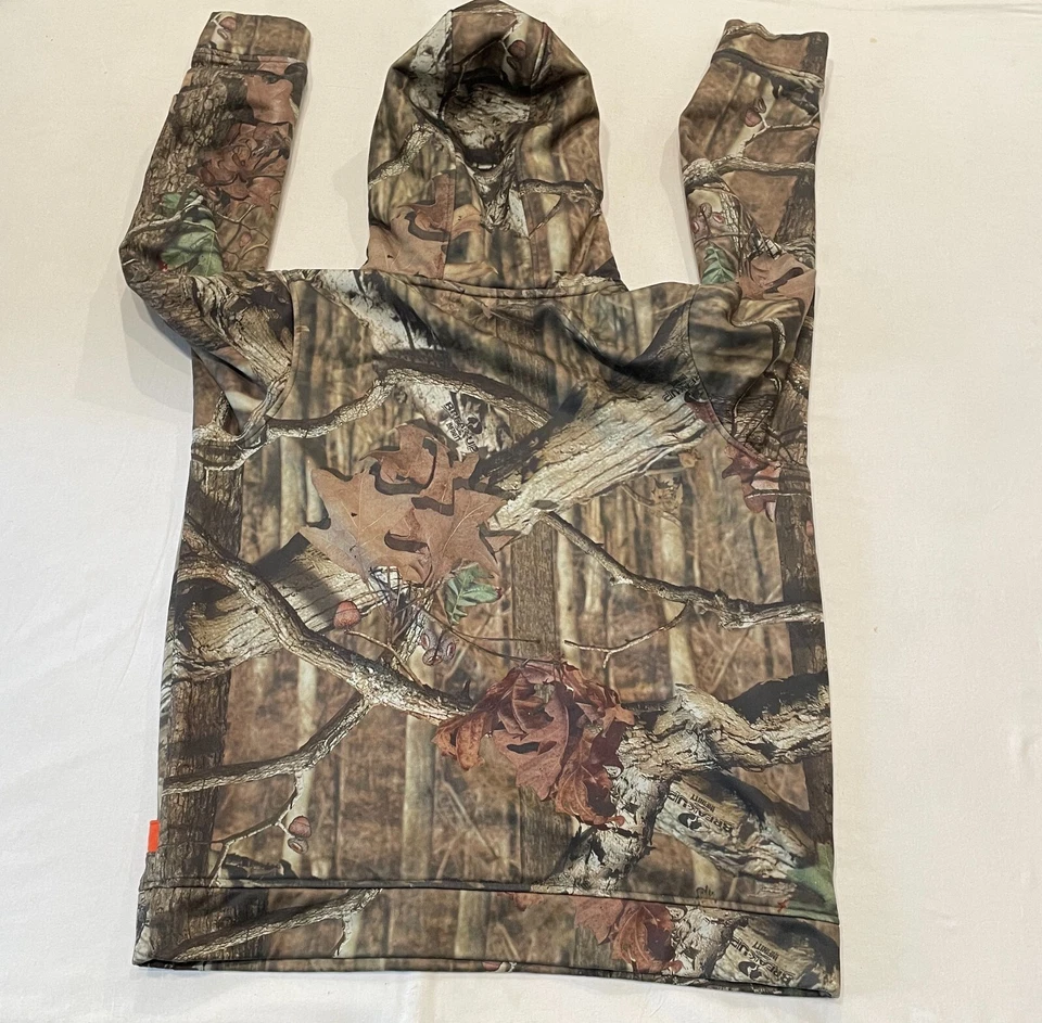 Under Armour Storm 连帽衫男孩 L 迷彩橙色迷彩宽松套衫 — 第 4/4 张图片