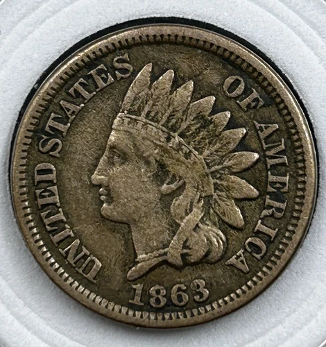 1863 1C Indian Cent VF - 23136