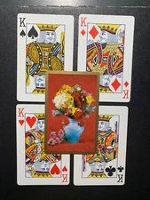 Swap Cards FLORAL Gold Border CONGRESS Cel - U - Finish ALL THE KINGS LOT OF 4