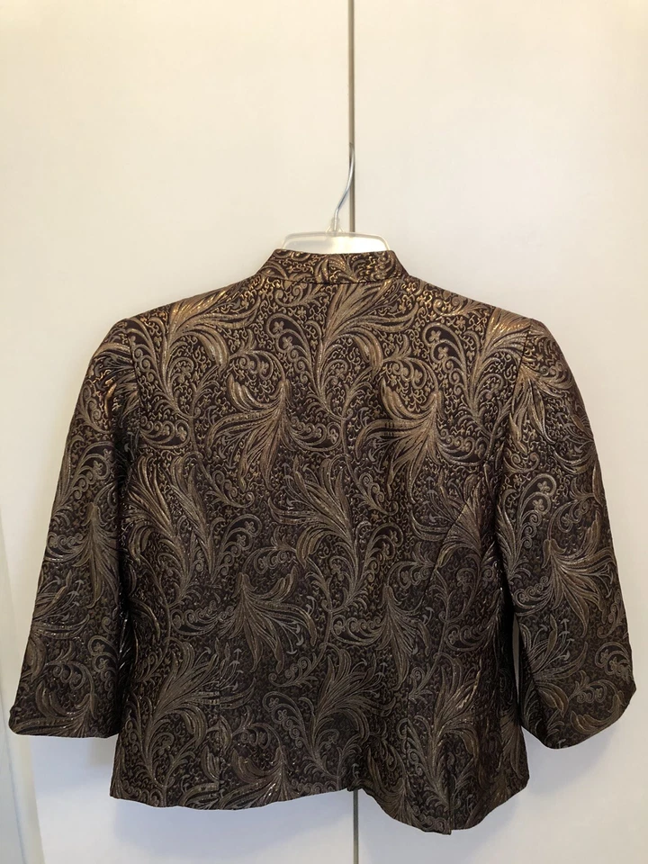 Шикарная бронзовая и золотая куртка из 2 предметов с подходящим верхом - Изображение 3 из 4