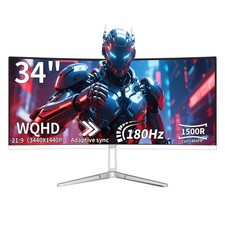 UltraWide 34 Inch Curved Monitor 1500R PC Screen 180hz Refresh Rate WQHD 3440...