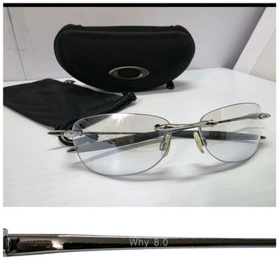 Oakley Why 8.0 95-509A Chrome Sunglasses Mirrored Iridium Wire Eyewear Nice 