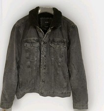 ZARA Herren Jeans Jacke mit Fell schwarz Größe: XL