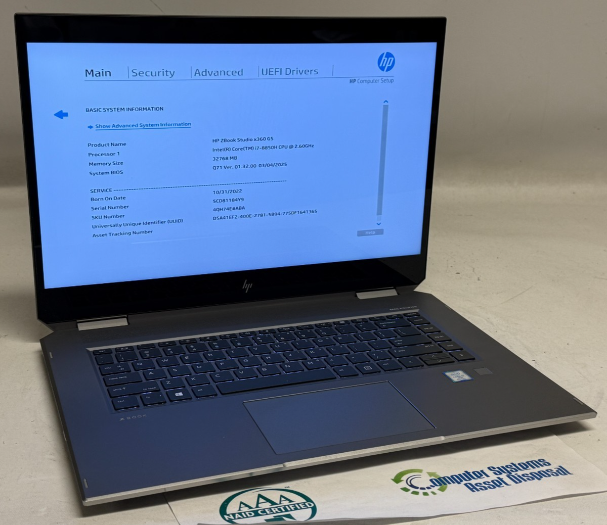 HP ZBook Studio x360 G5 2in1 15.6