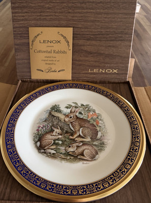 Lenox Woodland Wildlife Cottontail Rabbits Limited Edition Collector Plate 1975