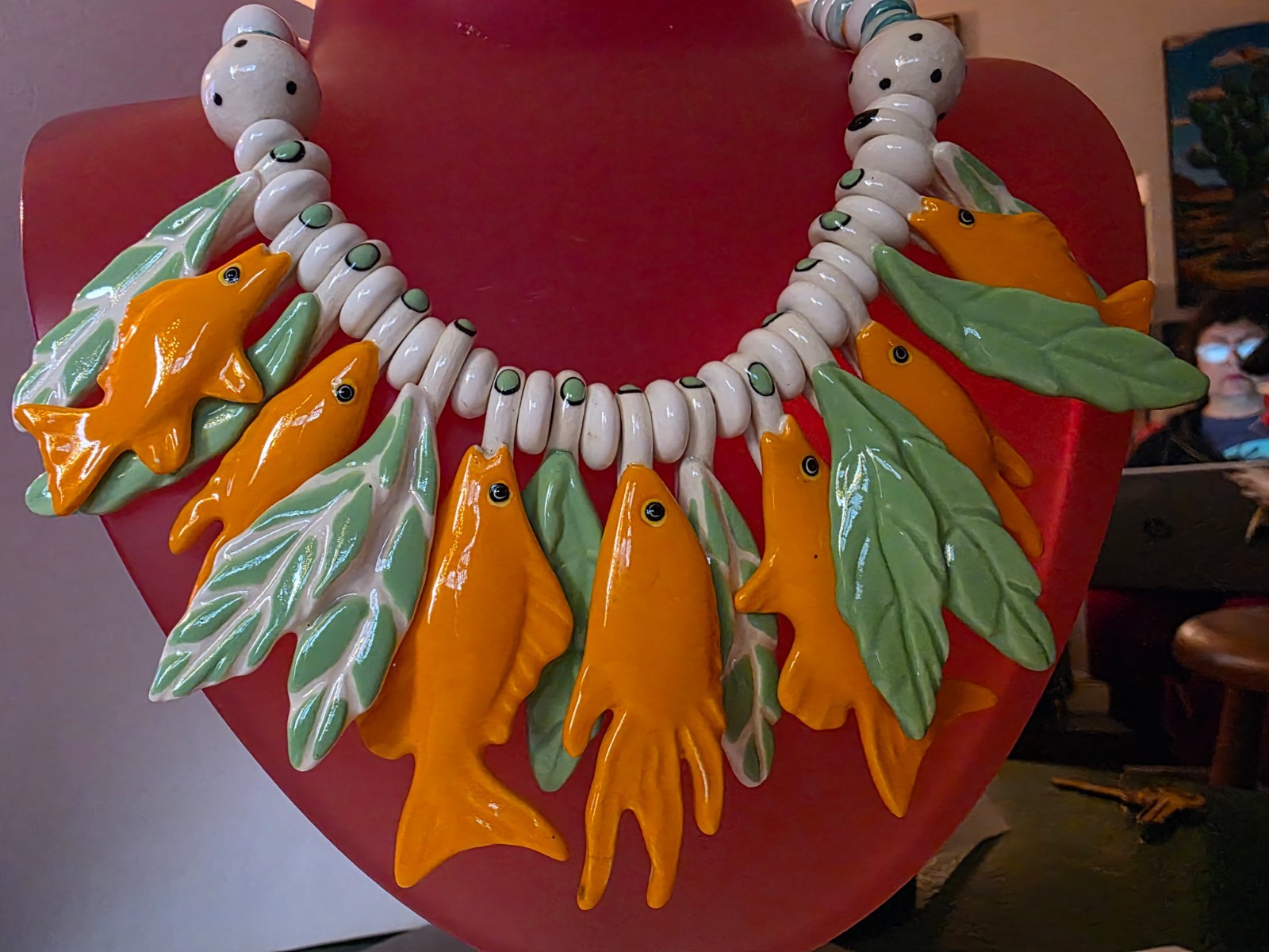 VINTAGE  Ceramic STATEMENT FISH RUBY Z BEAN FINNE… - image 7