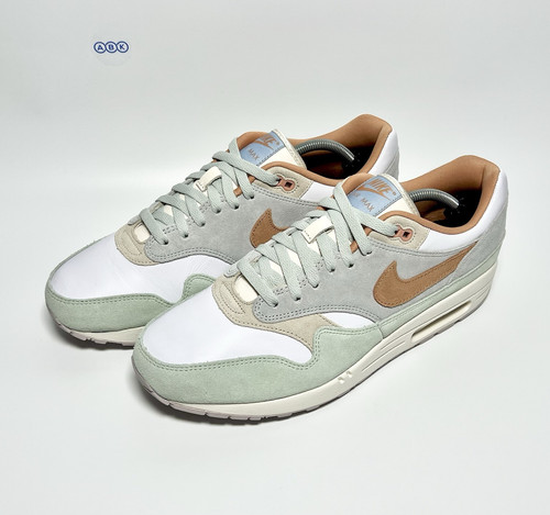 Nike Air Max 1 Premium Leather Suede Green White Neutral 95 Grey UK Size 11 - Bild 11 von 14