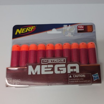 Nerf N-Strike Mega Dart Refill Pack 10x Foam Darts Red Orange A4368 Brand New
