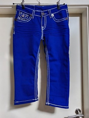 Fashion Denim 3/4 Damen Jeans Hose Blau Weiße Nähte Neu Mit Etikett Größe 40 42