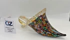 Vintage Golden Quilt Millefiori Murano Slipper with COA Italy