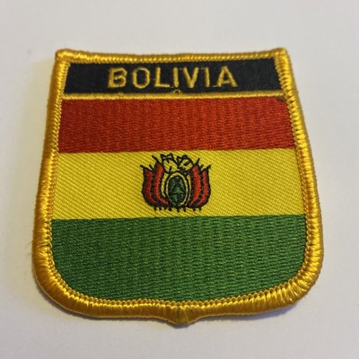 BOLIVIA Flag Shield Iron On Patch